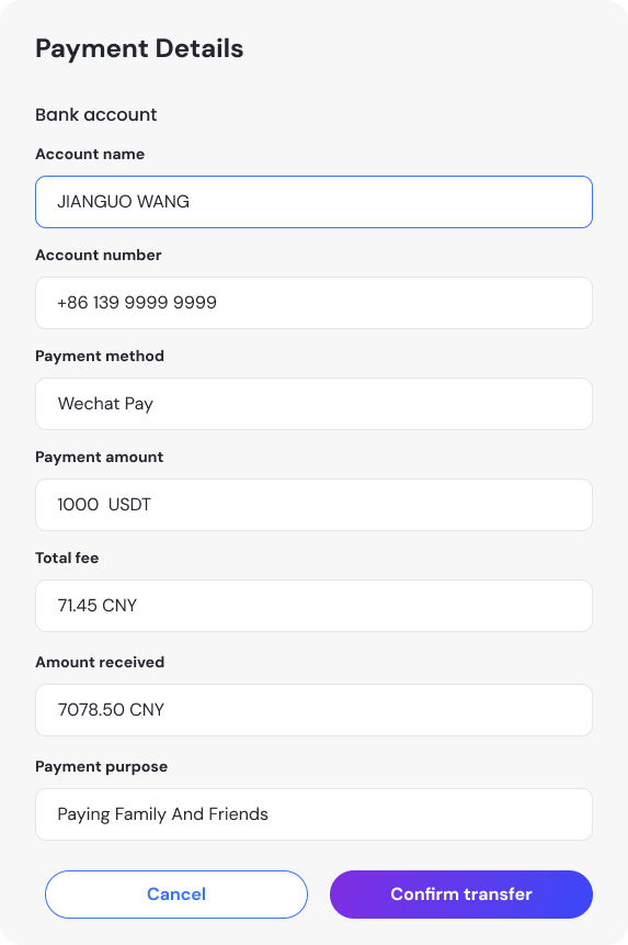 Instant convert to local fiat on your phone